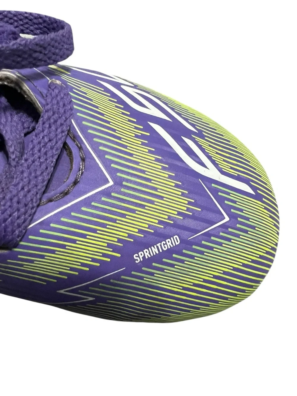 Adidas Sz 13 Youth F50 Club Purple & Lime Soccer Cleats